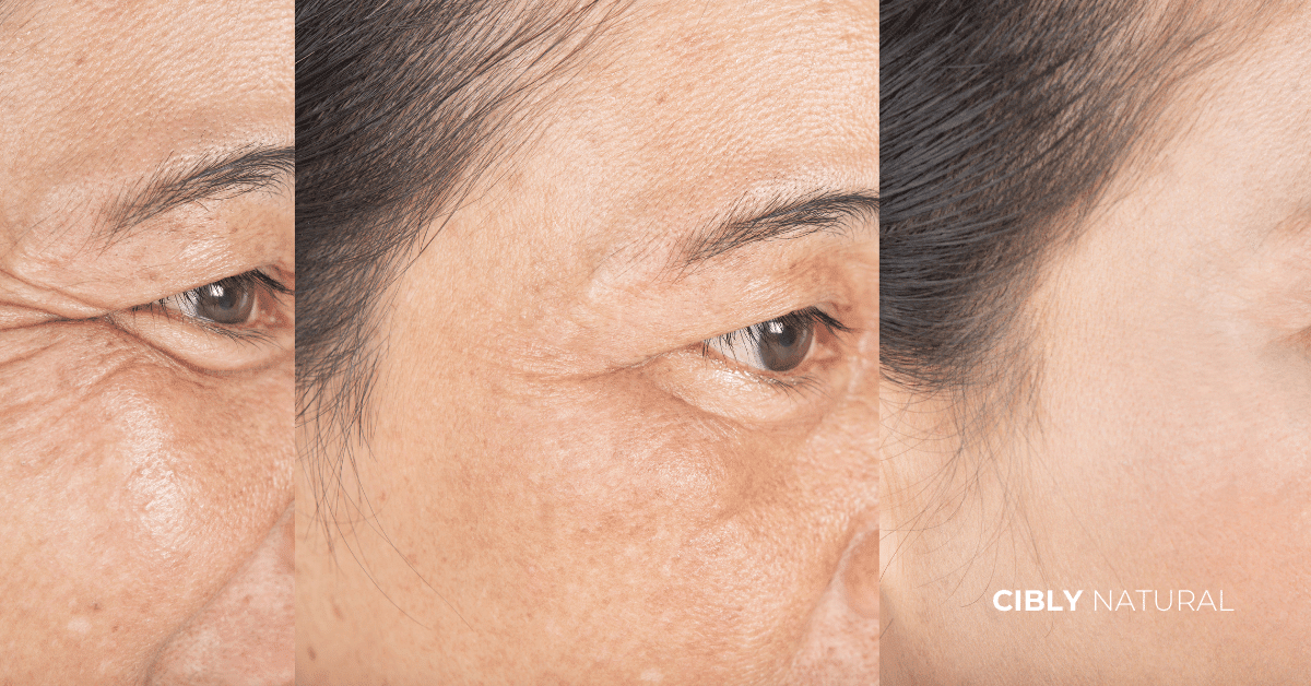 Сравнение на кожа без бръчки и кожа с фини линии – визуализация на процеса на стареене