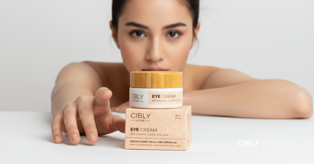 Околоочен крем против бръчки нанасян нежно около очите с безименен пръст